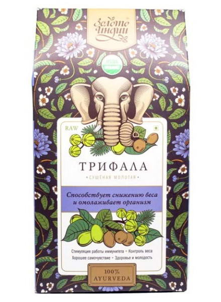 Трифала порошок "Золото Индии" Triphala Powder, 100г фото Трифала порошок "Золото Индии" Triphala Powder, 100г