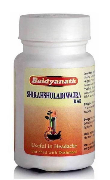 Ширашулади Ваджра Рас, от головной боли "Baidyanath" Shirahshuladiwajra Ras,  40таб