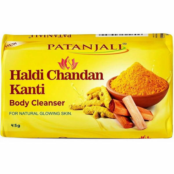 Мыло травяное Куркума и Сандал, 45г «Patanjali» Haldi Chandan Kanti Body Cleanser