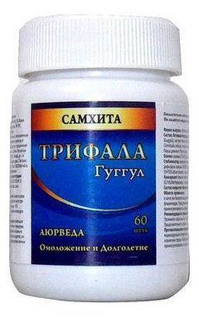 Трипхала Трифала гуггул Triphala guggulu "Samhita" фото Трифала гуггул Triphala guggulu "Samhita" 60таб.