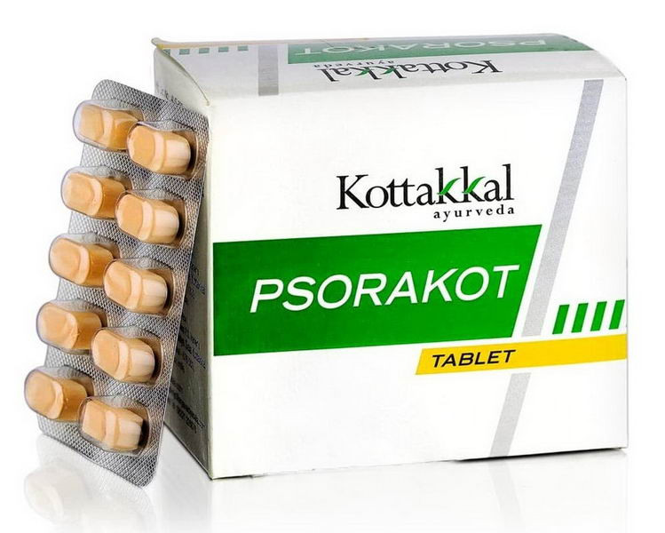 Псоракот, при заболеваниях кожи, 100 таб, "Kottakkal" Psorakot
