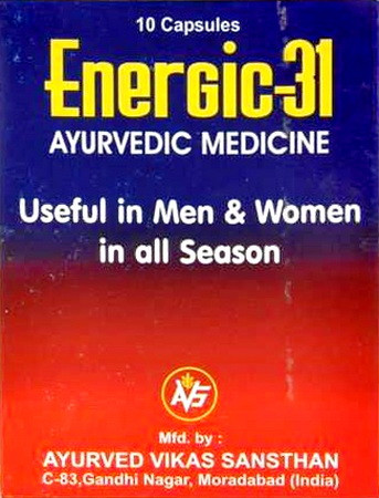 Энерджик-31 "Ayurved Vikas Sansthan" Energic-31, 10 капсул